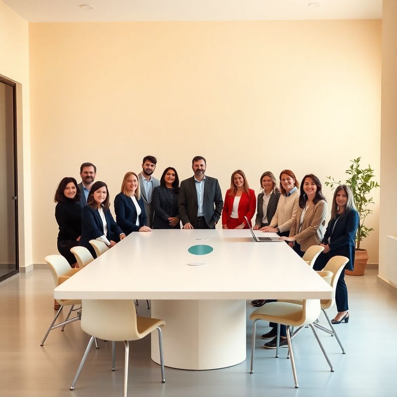 Ritratto di gruppo del team di consulenti in ufficio pugliese